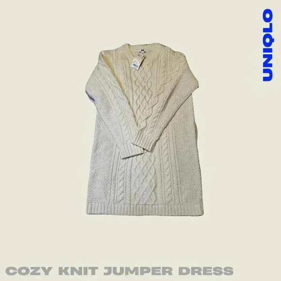***NEW with Tags***UNIQLO:  Cozy Cable Knit Jumper Dress - Picture 1 of 2